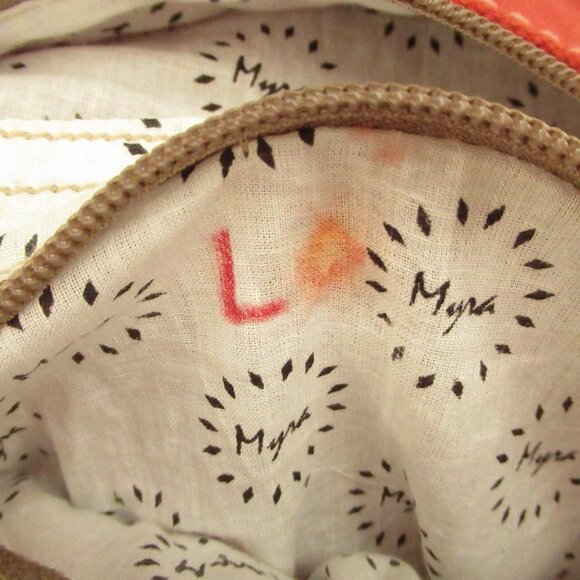 Myra Bag Le Cafe La Place Provence Graphic Red Canvas Leather Tote - Picture 2 of 8